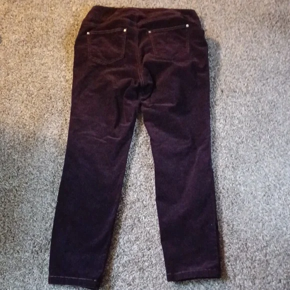 Van Heusen Corduroy Pants~Size 10~Dark Plum Color~Stretch - Picture 4 of 7